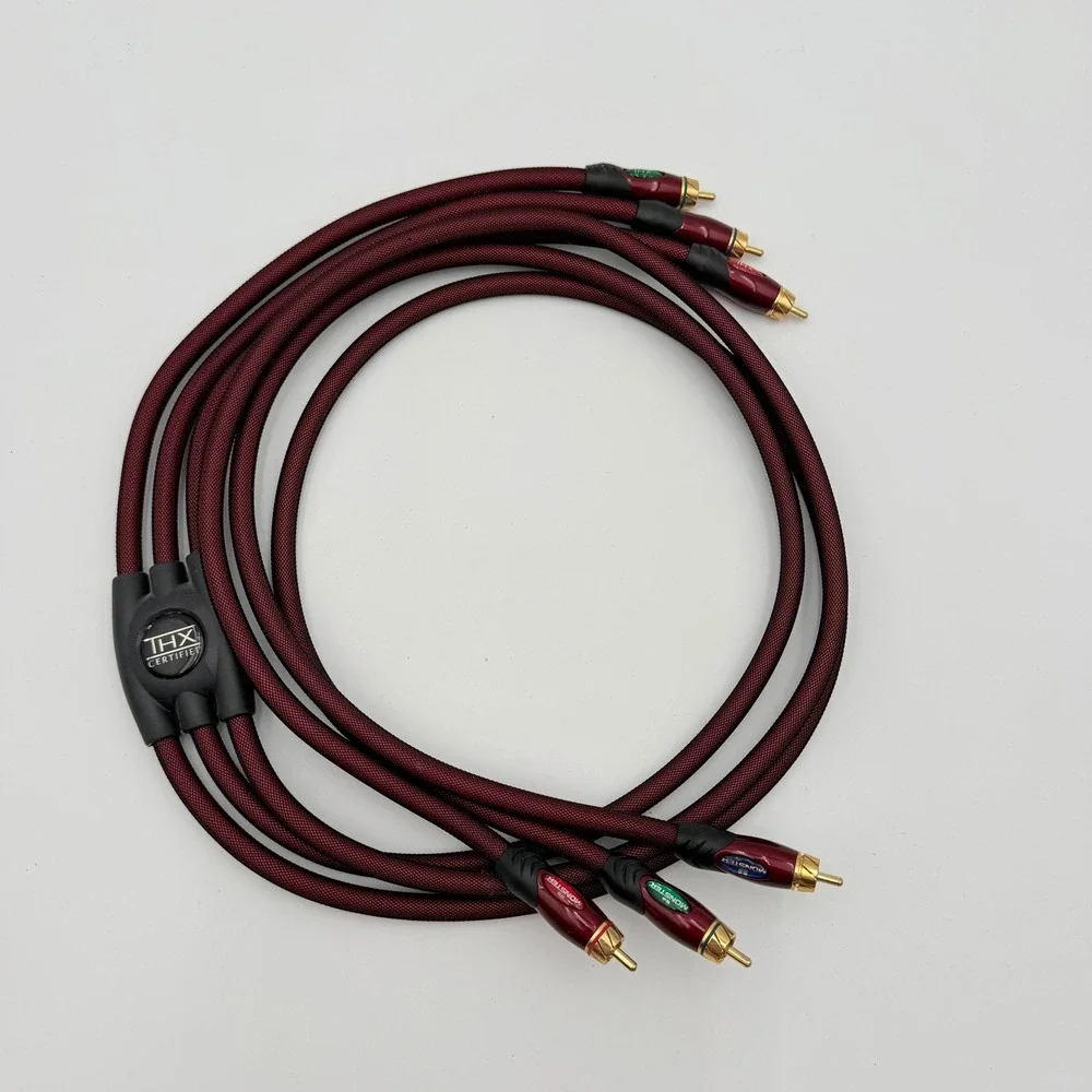 Monster Cable THX Certified Component Video RCA Cable 4ft Maroon Braided Gold